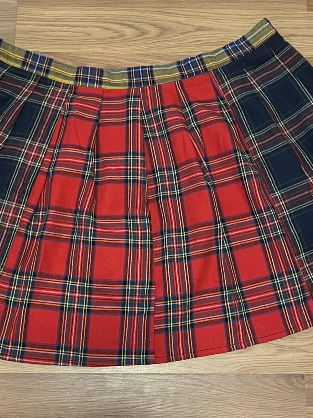 Multicolor Plaid Skater Skirt - 2XL